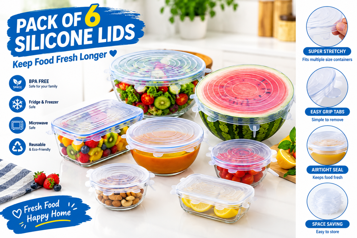 6 Pcs/Set Food Silicone Cover Universal