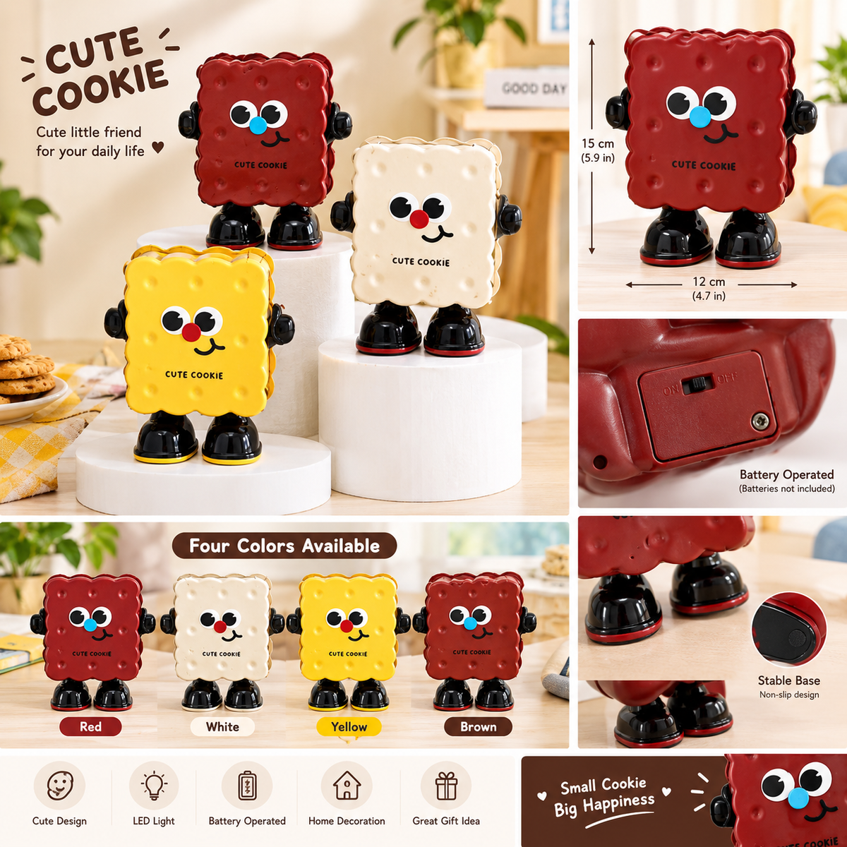 Cute Cookie Character Trash Bin