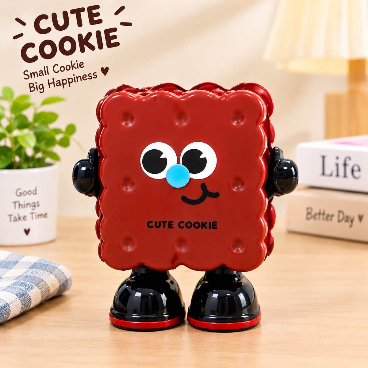 Cute Cookie Character Trash Bin