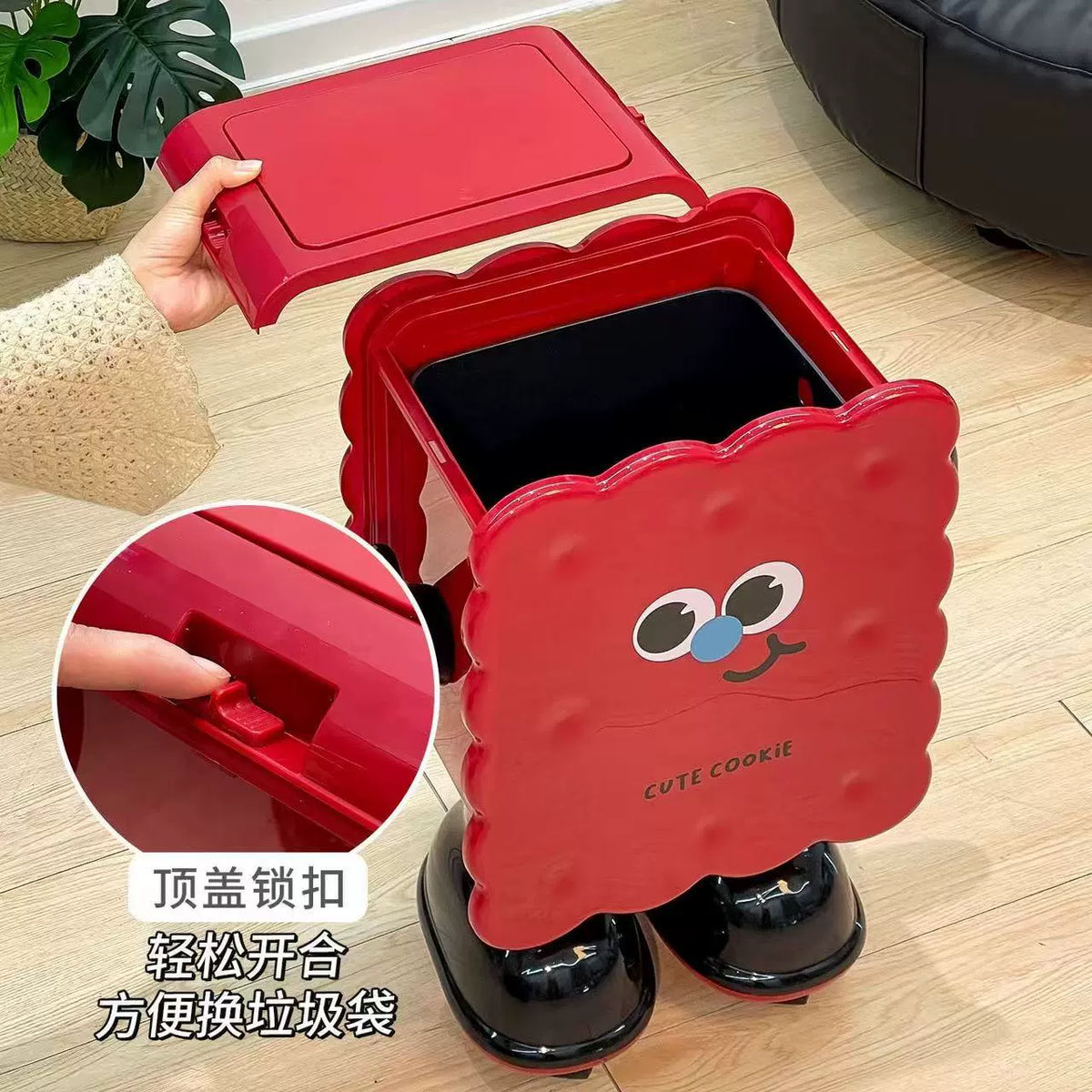 Cute Cookie Character Trash Bin