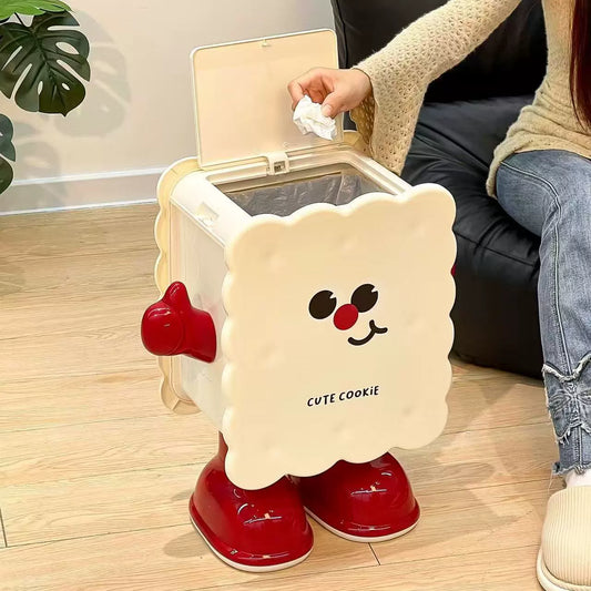 Cute Cookie Character Trash Bin